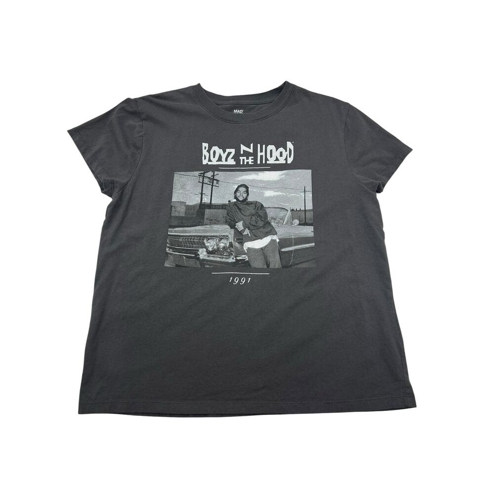 Boyz N The Hood Mad Engine Mens 90s Gray Ice Cube Graphic SS T-Shirt Sz M